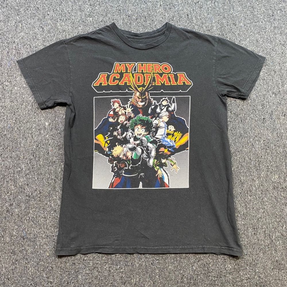 Funimation My Hero Academia TShirt Sz M Mens Black Anime Deku All Might Graphic